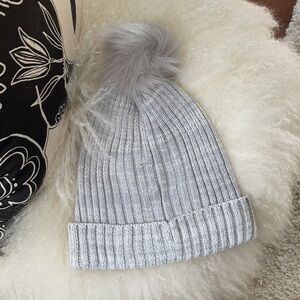 Grey Pom Beanie